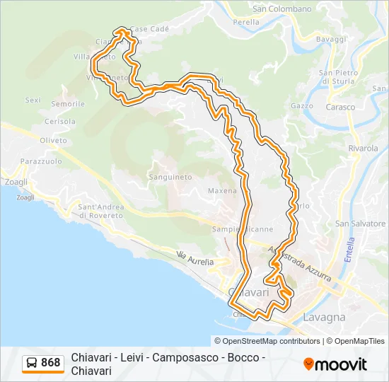 868 Bus Line Map