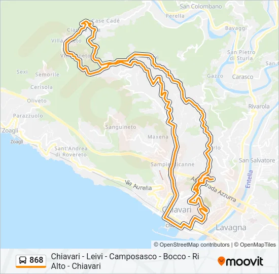 868 Bus Line Map