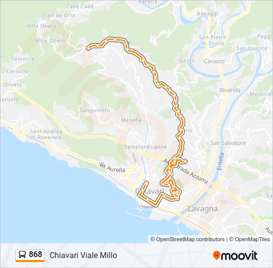 Percorso linea bus 868