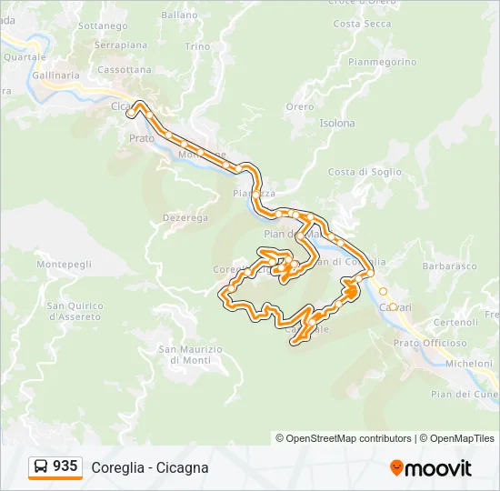 935 Bus Line Map