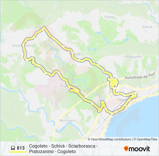 813 Bus Line Map