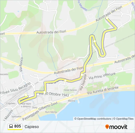 805 Bus Line Map