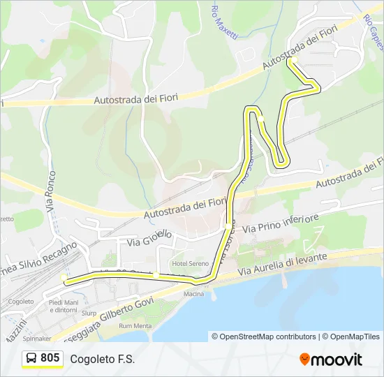 805 Bus Line Map