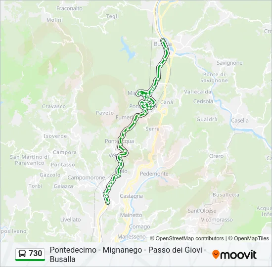 730 Bus Line Map