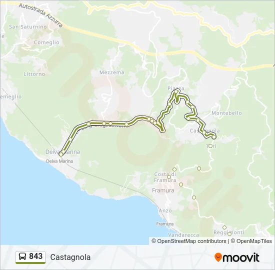 843 Bus Line Map