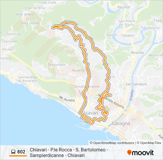 802 Bus Line Map
