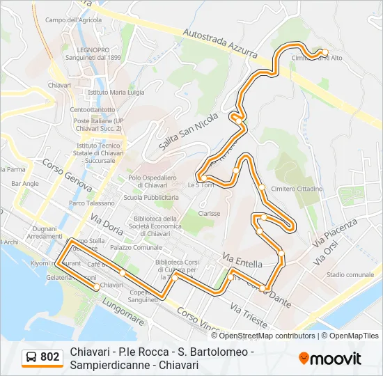 802 Bus Line Map