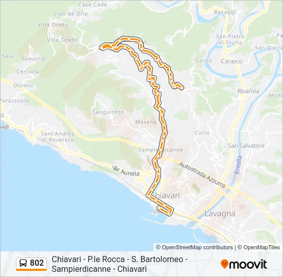 802 Bus Line Map