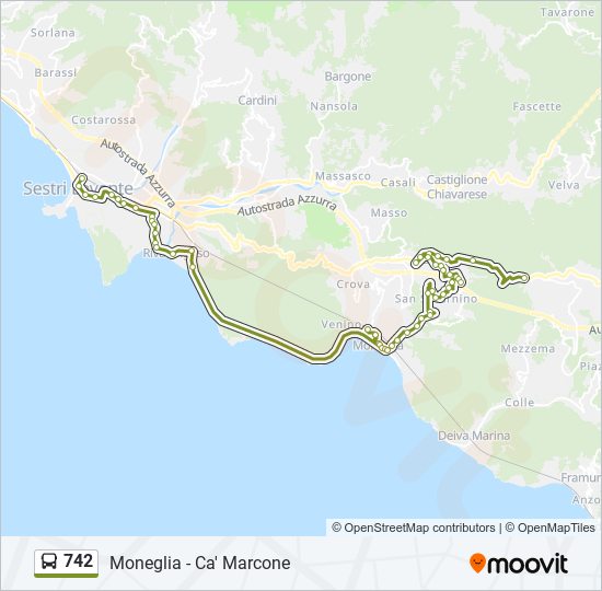 Percorso linea bus 742