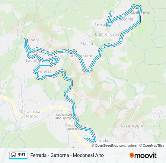 991 Bus Line Map