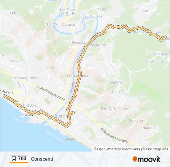 703 Bus Line Map
