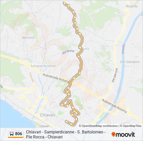 Percorso linea bus 806