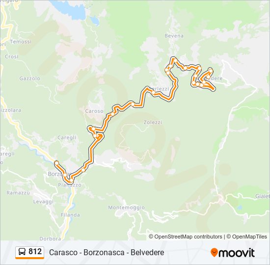 Percorso linea bus 812