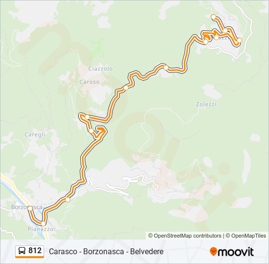 Percorso linea bus 812