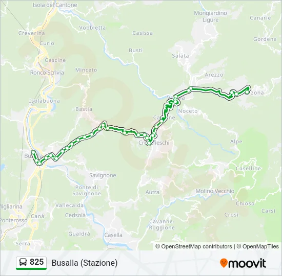 825 Bus Line Map