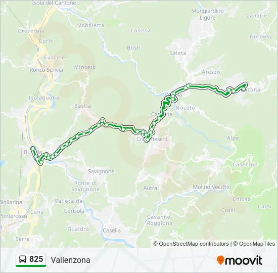 825 Bus Line Map