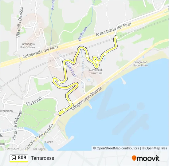 809 Bus Line Map