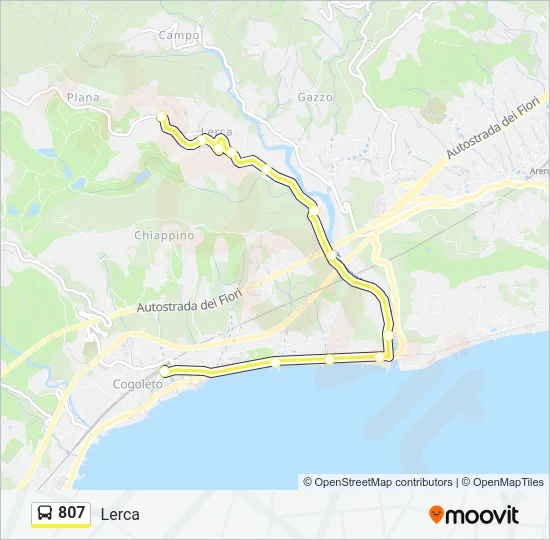 807 Bus Line Map