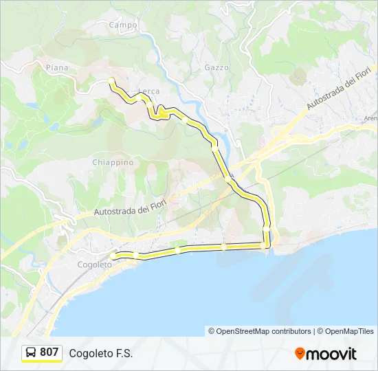807 Bus Line Map