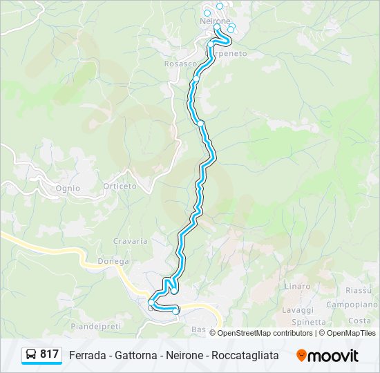 Percorso linea bus 817