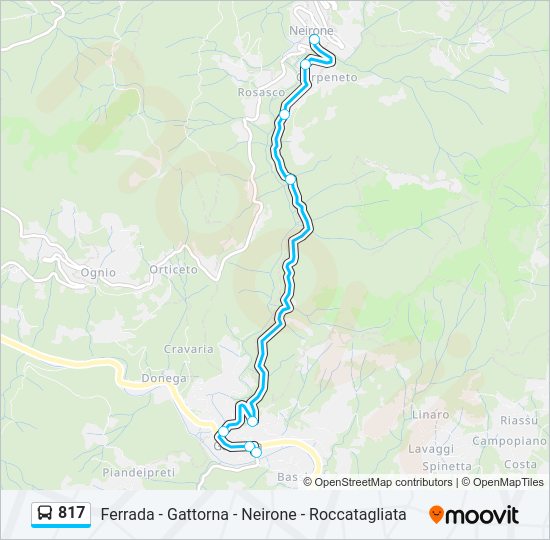 Percorso linea bus 817