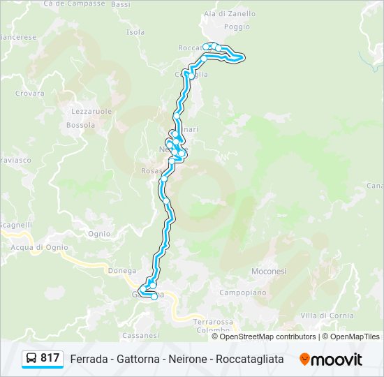 Percorso linea bus 817