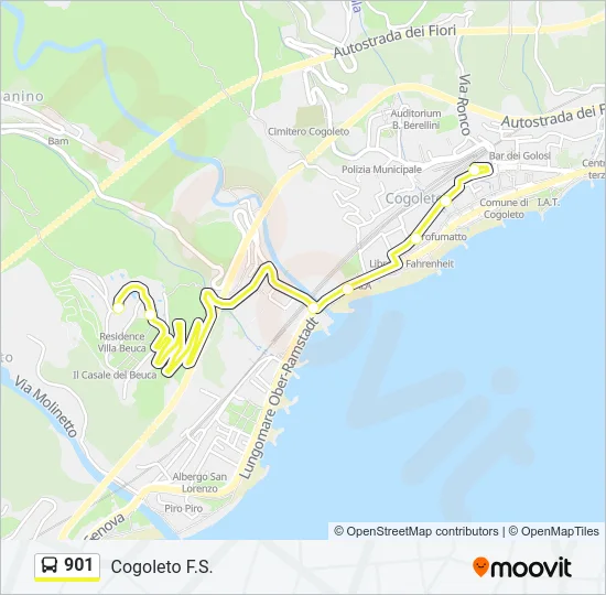 901 Bus Line Map
