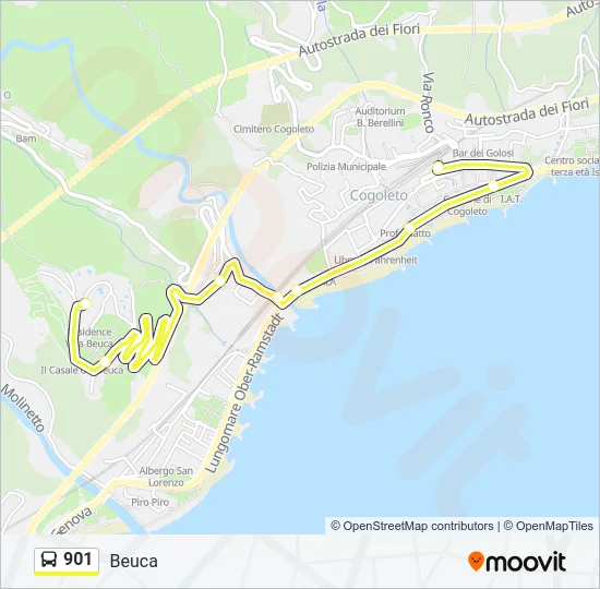 901 Bus Line Map