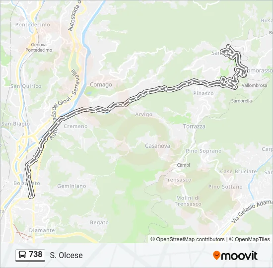 738 Bus Line Map