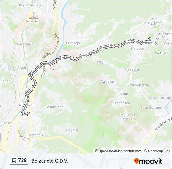 738 Bus Line Map