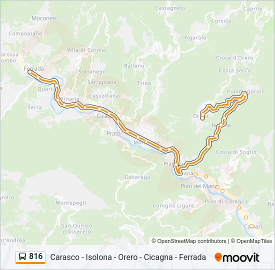 816 Bus Line Map