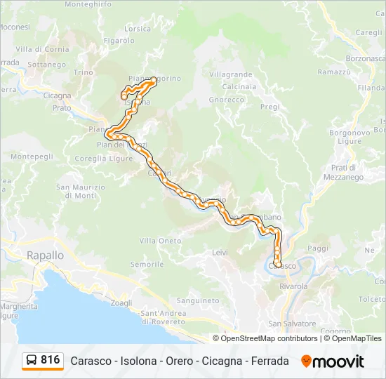 816 Bus Line Map