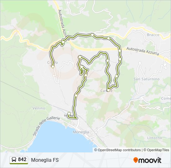 Percorso linea bus 842