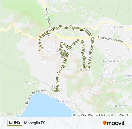 842 Bus Line Map