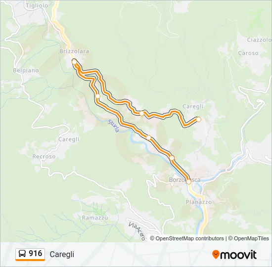 916 Bus Line Map