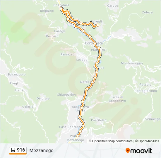916 Bus Line Map