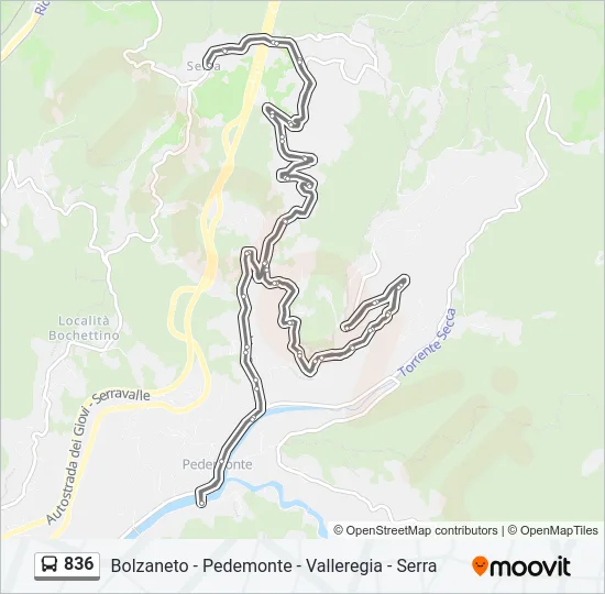 836 Bus Line Map