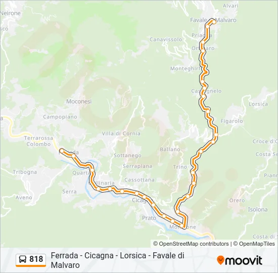 818 Bus Line Map