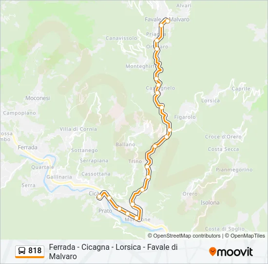 818 Bus Line Map