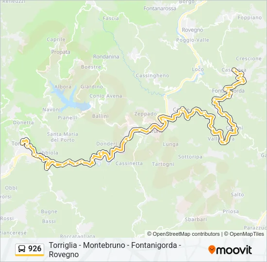 926 Bus Line Map