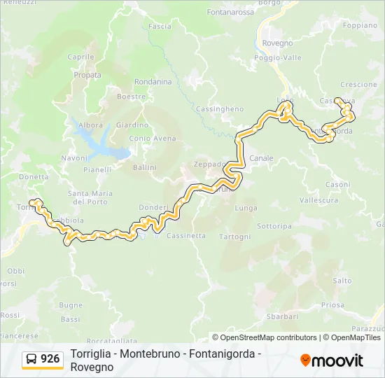 926 Bus Line Map