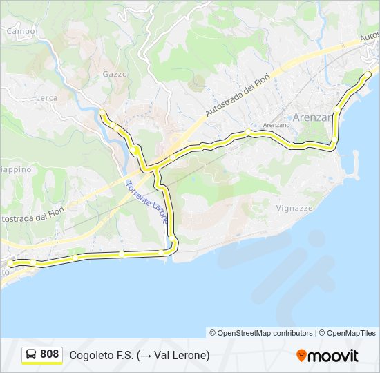 808 bus Line Map