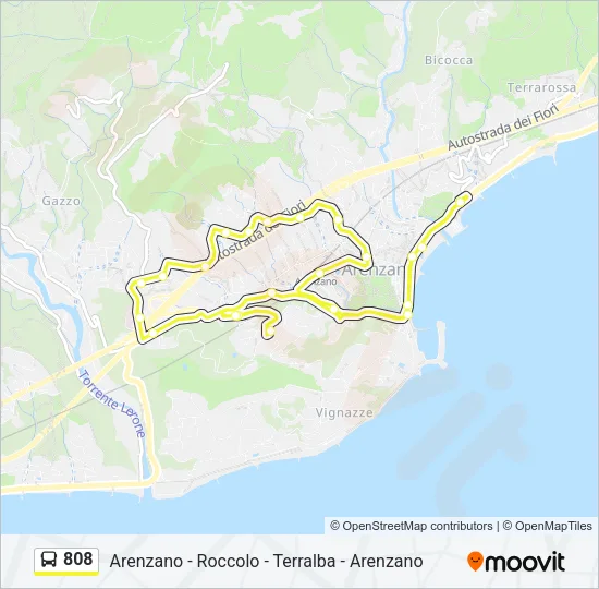 808 Bus Line Map