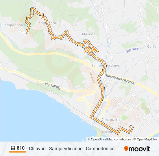 Percorso linea bus 810