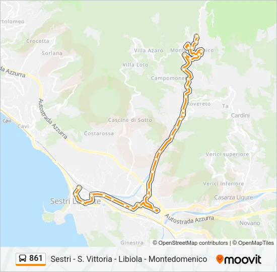 861 Bus Line Map