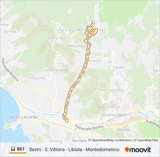 861 Bus Line Map
