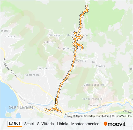 861 Bus Line Map