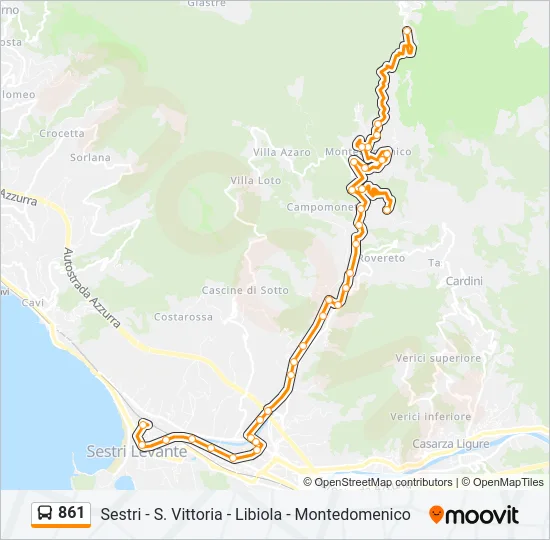 861 Bus Line Map