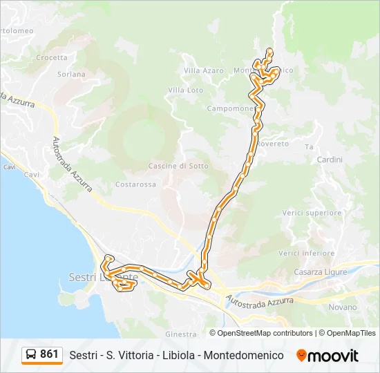 861 Bus Line Map