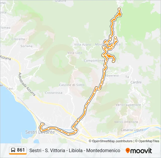 861 Bus Line Map